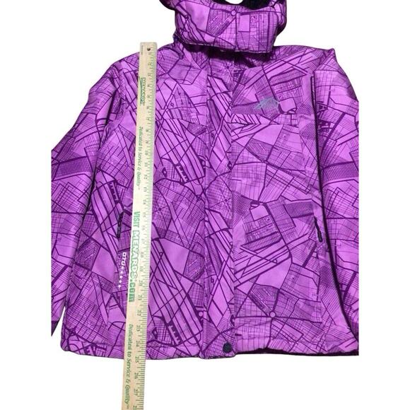 OTU Womens Medium Waterproof Ski Snowboarding Jacket Fleece Hooded Purple - Picture 5 of 9